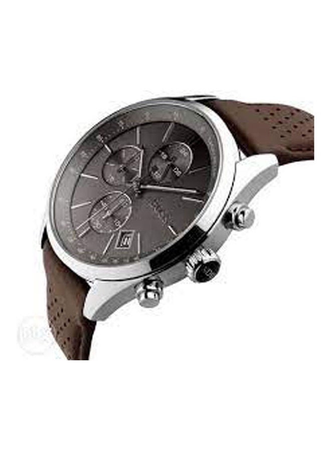 HUGO BOSS Men's Leather Chronograph Buckle Watch 1513476  - Image 2