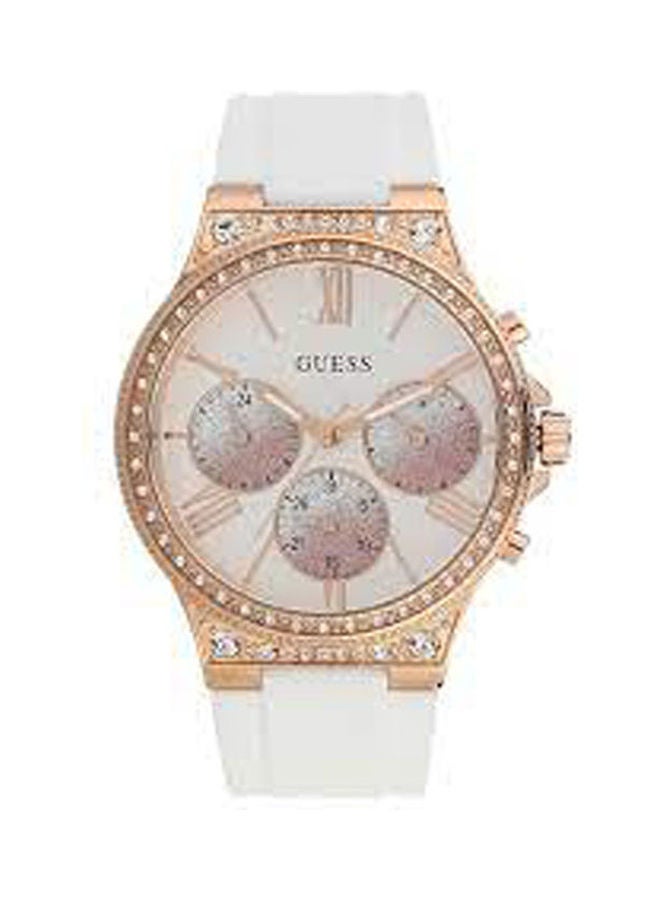 GUESS Women's Silicone Chronograph Buckle Watch W1233L1 - Image 1
