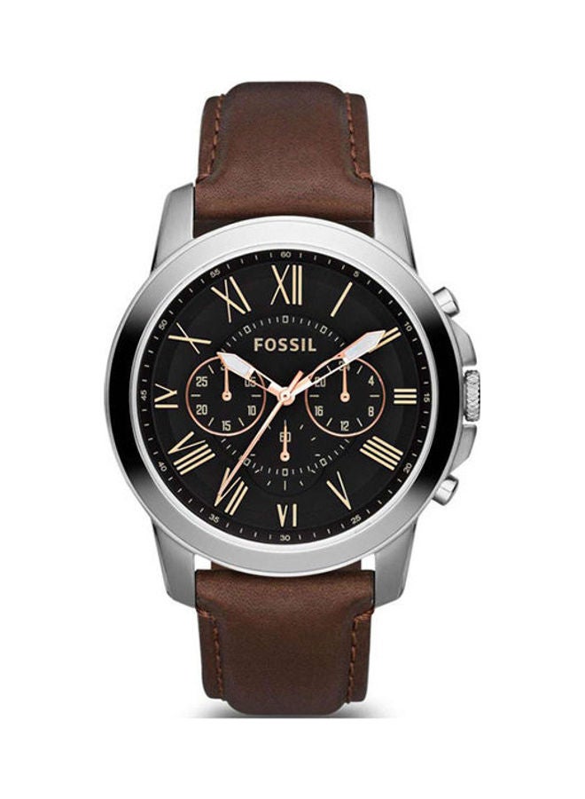 FOSSIL Men's Leather Chronograph Buckle Watch S4813IE  - Image 1