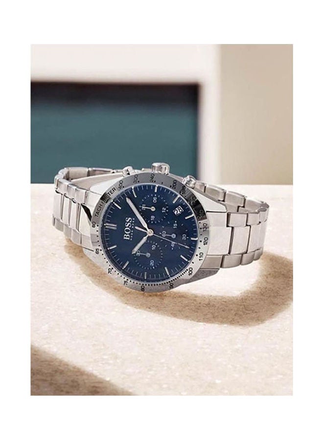 هوجو بوس ساعة يد كرونوغراف بإبزيم وسوار من الاستانلس ستيل طراز 1513582 للرجال - Image 2