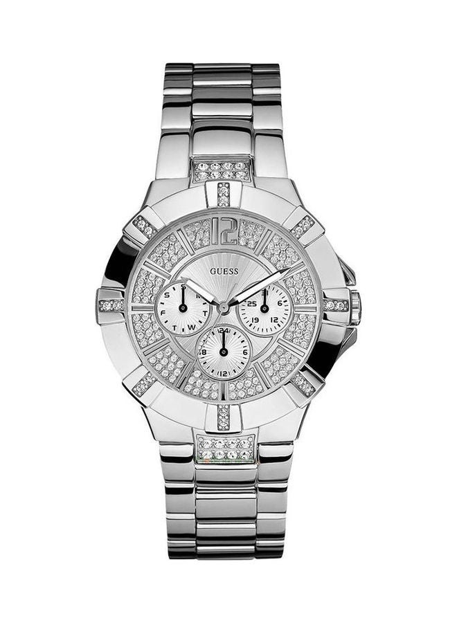 GUESS Women's Stainless Steel Chronograph Buckle Watch W12080L1 - Image 1