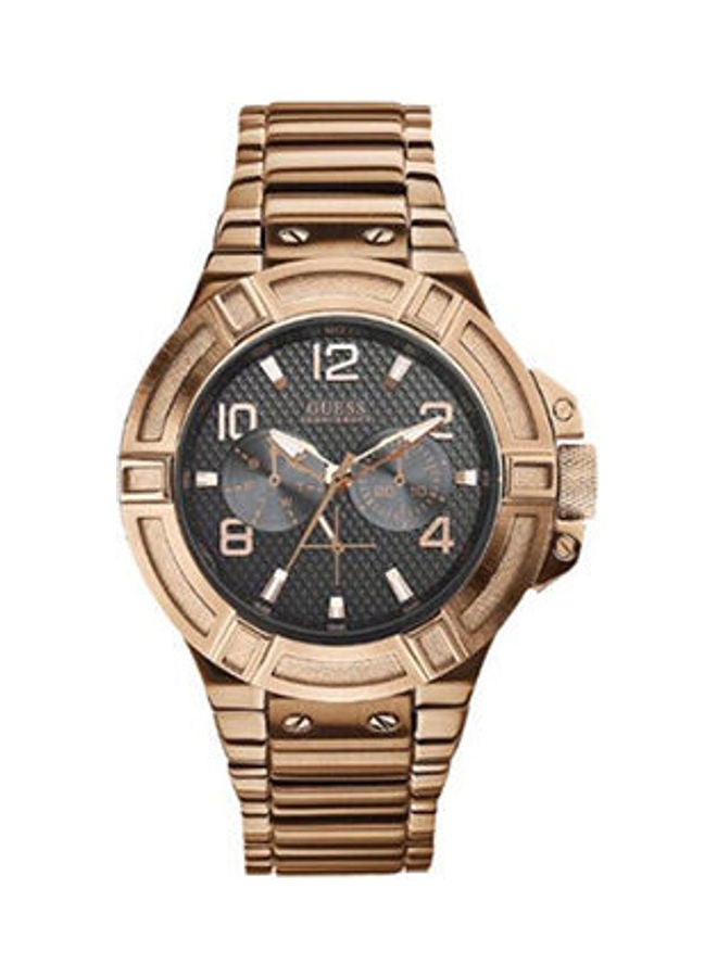 GUESS Men's Stainless Steel Chronograph Elastic Watch W0218G3 - 45 mm - Gold  - Image 1