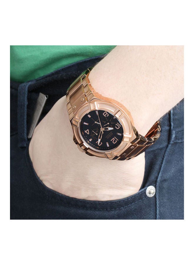 GUESS Men's Stainless Steel Chronograph Elastic Watch W0218G3 - 45 mm - Gold  - Image 2