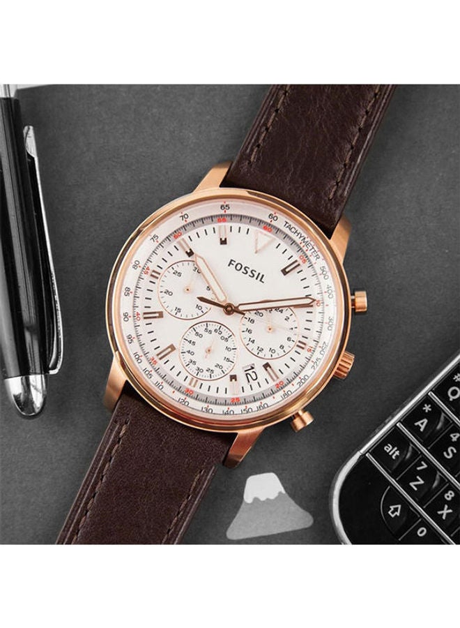 FOSSIL Men's Leather Chronograph Buckle Watch FS5415-AT  - Image 2