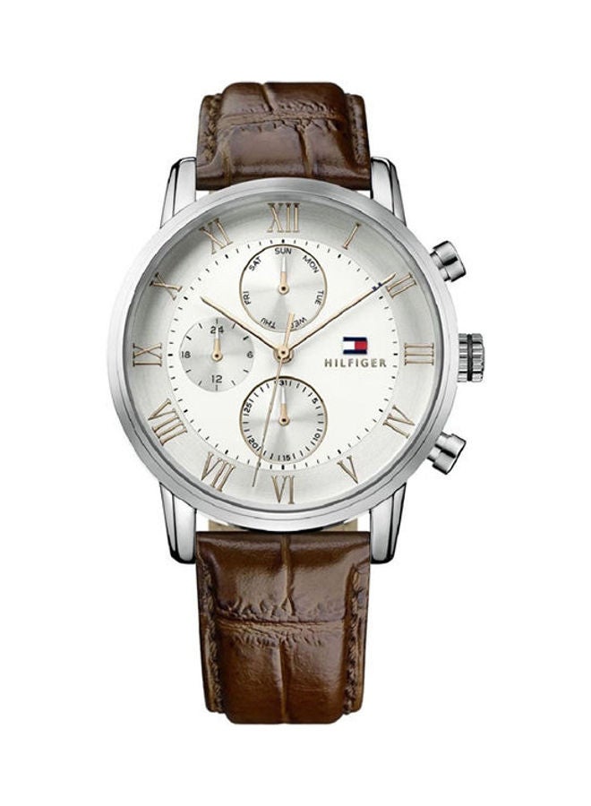 TOMMY HILFIGER - Men's Leather Chronograph Buckle Watch 1791400 - Image 1