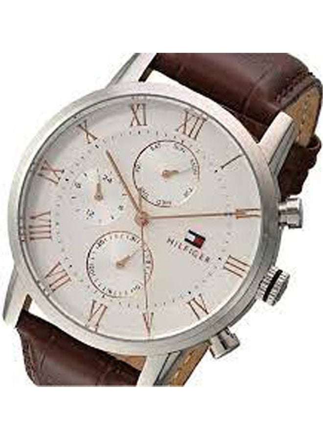 TOMMY HILFIGER - Men's Leather Chronograph Buckle Watch 1791400 - Image 1