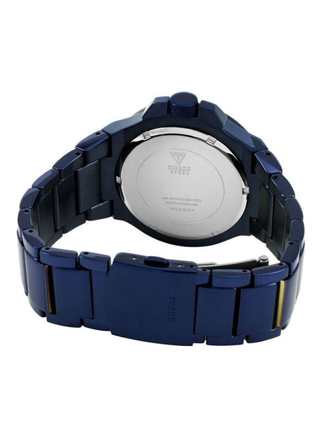 GUESS Men's Stainless Steel Chronograph Clasp Watch W0218G4 - 45 mm - Blue - Image 2