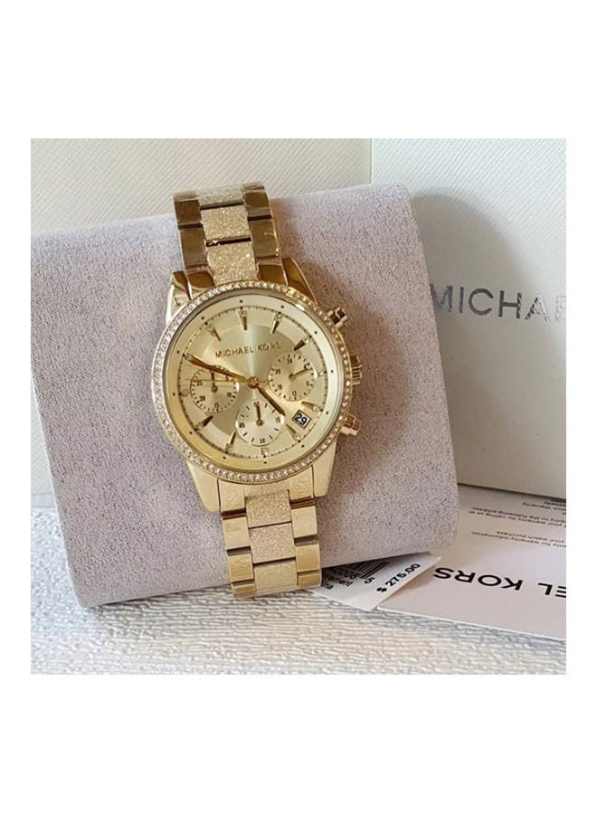 Michael Kors Women's Stainless Steel Chronograph Buckle Watch MK6597 - Image 2
