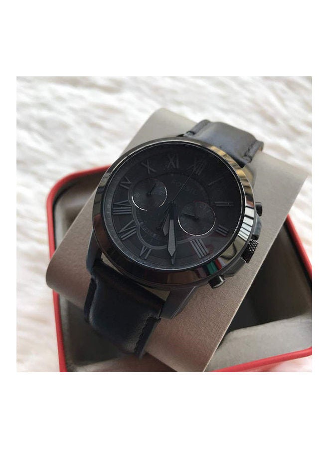 Men's Leather Chronograph Buckle Watch FS5132P