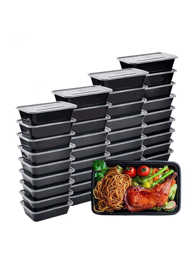 Generic Pack of 5 Microwave Boxes Insulated Healthy Food Storage Containers With Lids Black 650ml  - Image 1