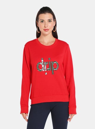 Logo Signature Branding Crew Neck Pullover Red - v1634987128/N49801896V_1