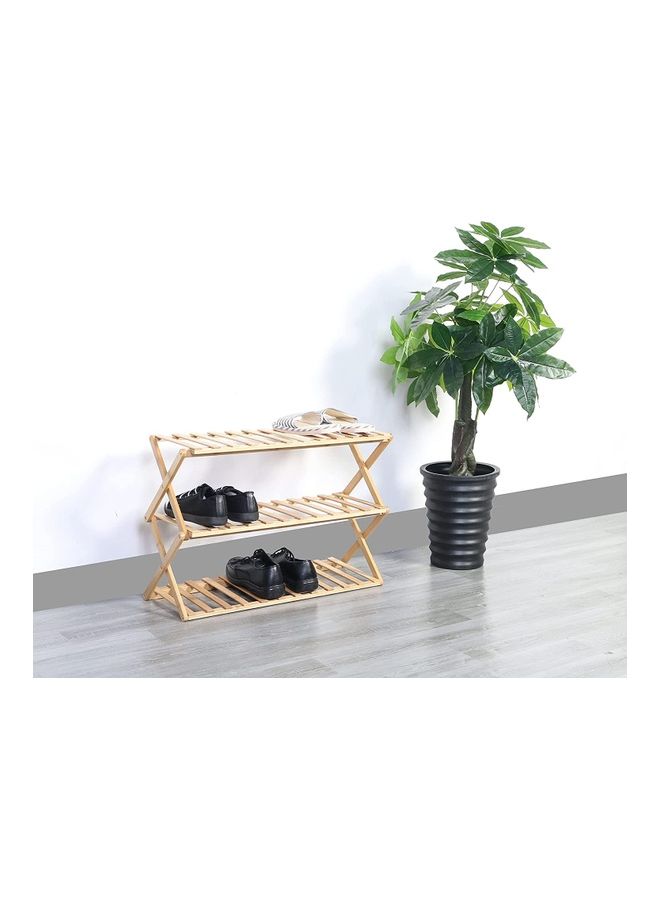 Home Pro 3-Tier Multipurpose Bamboo Shoe Rack Wooden 46x49x26cm - Image 2