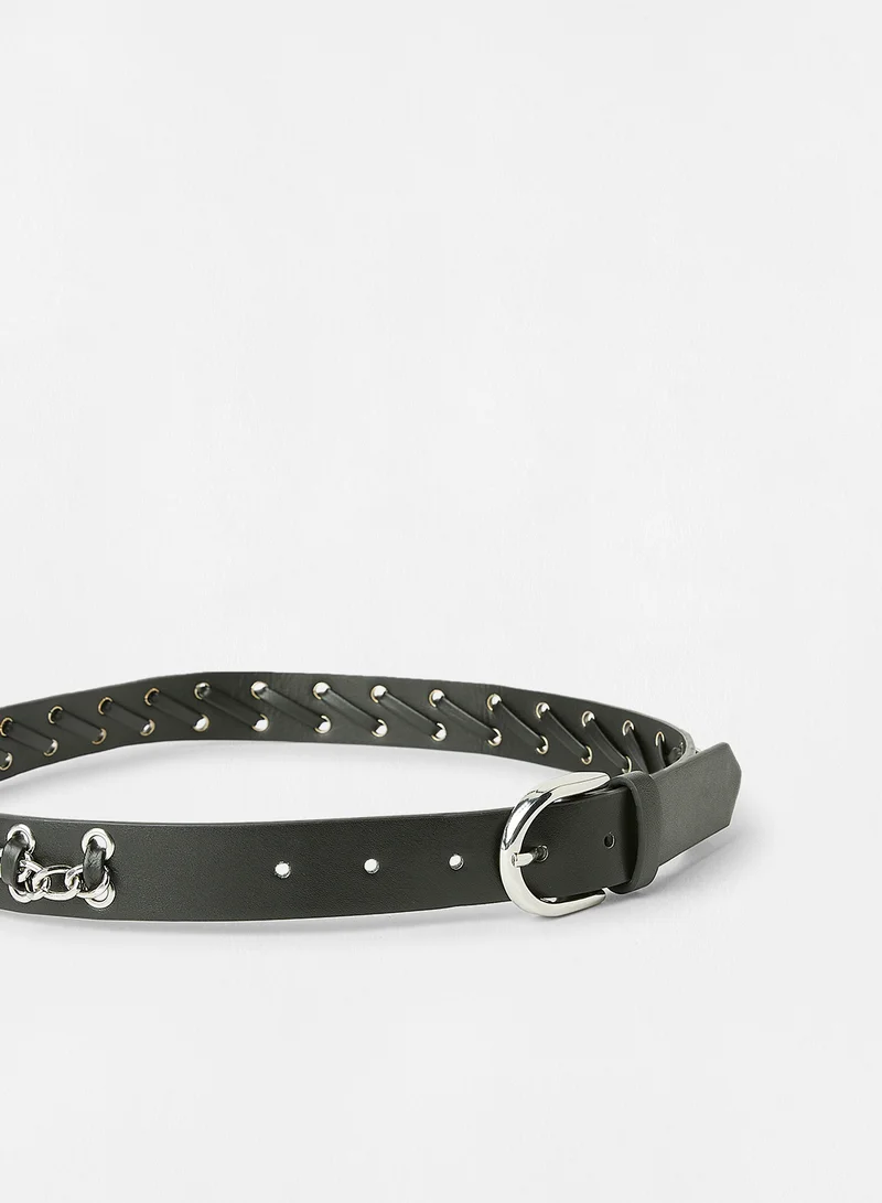 ONLY Chain Linked Belt Black