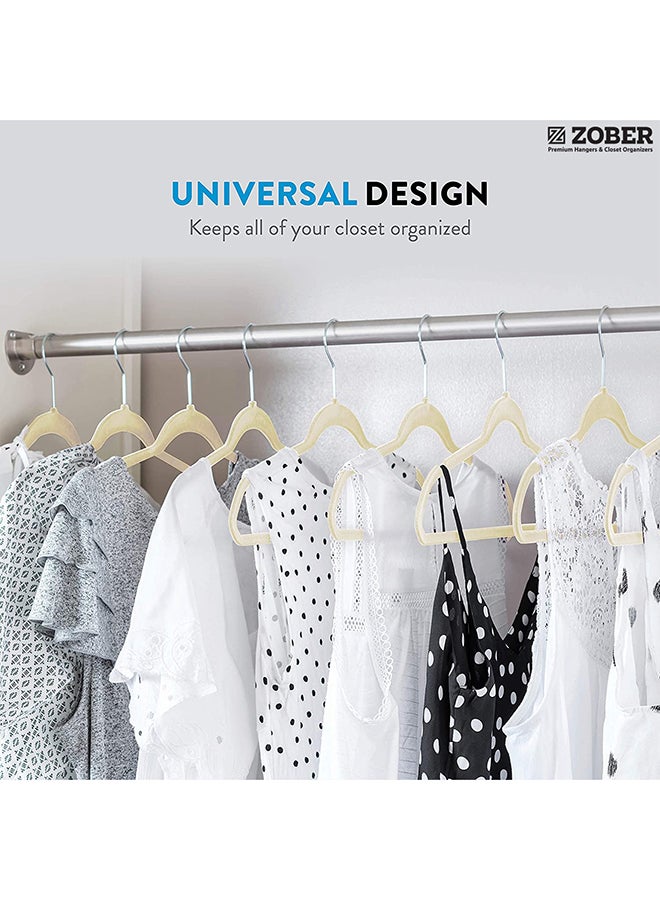 زوبير طقم علاقات مخملية بخطاف دوار بزاوية 360 درجة مضاد للانزلاق مكون من 30 قطعة . عاجي 43.18x23.3x0.5سم - Image 2