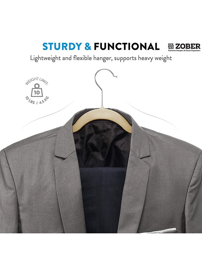 زوبير طقم علاقات مخملية بخطاف دوار بزاوية 360 درجة مضاد للانزلاق مكون من 30 قطعة . عاجي 43.18x23.3x0.5سم - Image 3