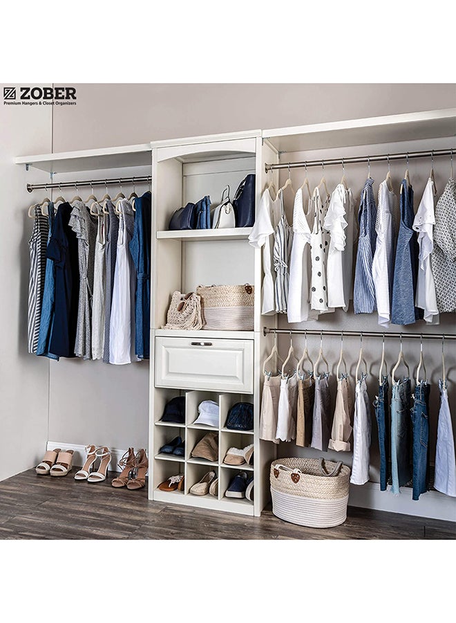 زوبير طقم علاقات مخملية بخطاف دوار بزاوية 360 درجة مضاد للانزلاق مكون من 30 قطعة . عاجي 43.18x23.3x0.5سم - Image 4