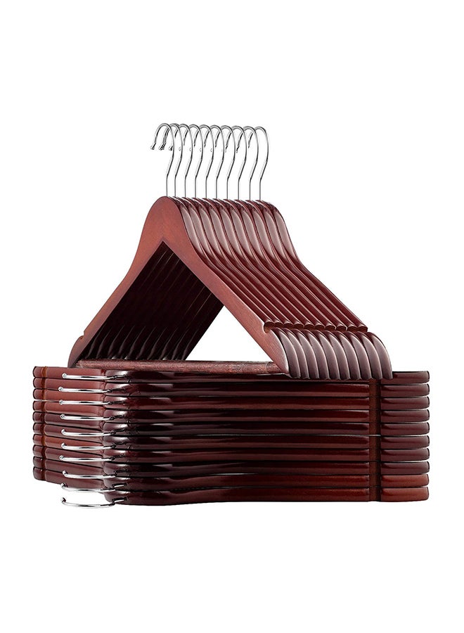 زوبير خطاف دوار بزاوية 360 درجة مانع للانزلاق ومشابك خشبية مقطوعة بدقة مكونة من 30 قطعة . بني/فضي . 44.5x22.86x1.01سم - Image 1