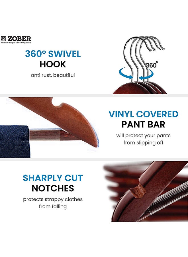 زوبير خطاف دوار بزاوية 360 درجة مانع للانزلاق ومشابك خشبية مقطوعة بدقة مكونة من 30 قطعة . بني/فضي . 44.5x22.86x1.01سم - Image 5