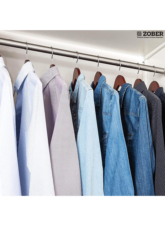 زوبير خطاف دوار بزاوية 360 درجة مانع للانزلاق ومشابك خشبية مقطوعة بدقة مكونة من 30 قطعة . بني/فضي . 44.5x22.86x1.01سم - Image 2