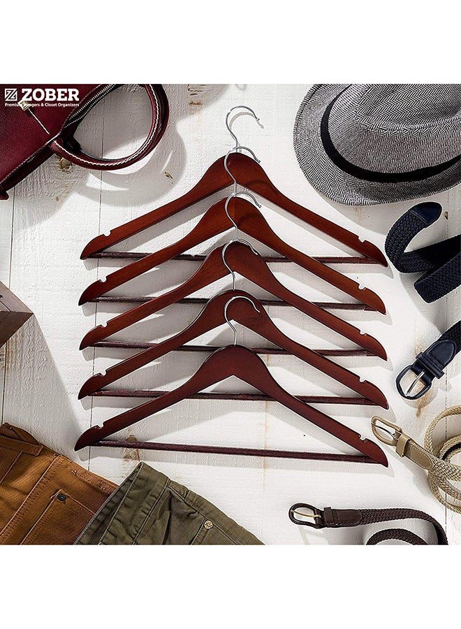 زوبير خطاف دوار بزاوية 360 درجة مانع للانزلاق ومشابك خشبية مقطوعة بدقة مكونة من 30 قطعة . بني/فضي . 44.5x22.86x1.01سم - Image 4