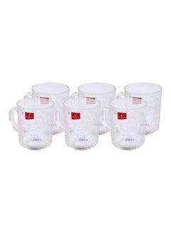 Blinkmax Glass Patterned Tea Mug Set Clear 7X8.5cm  - Image 1