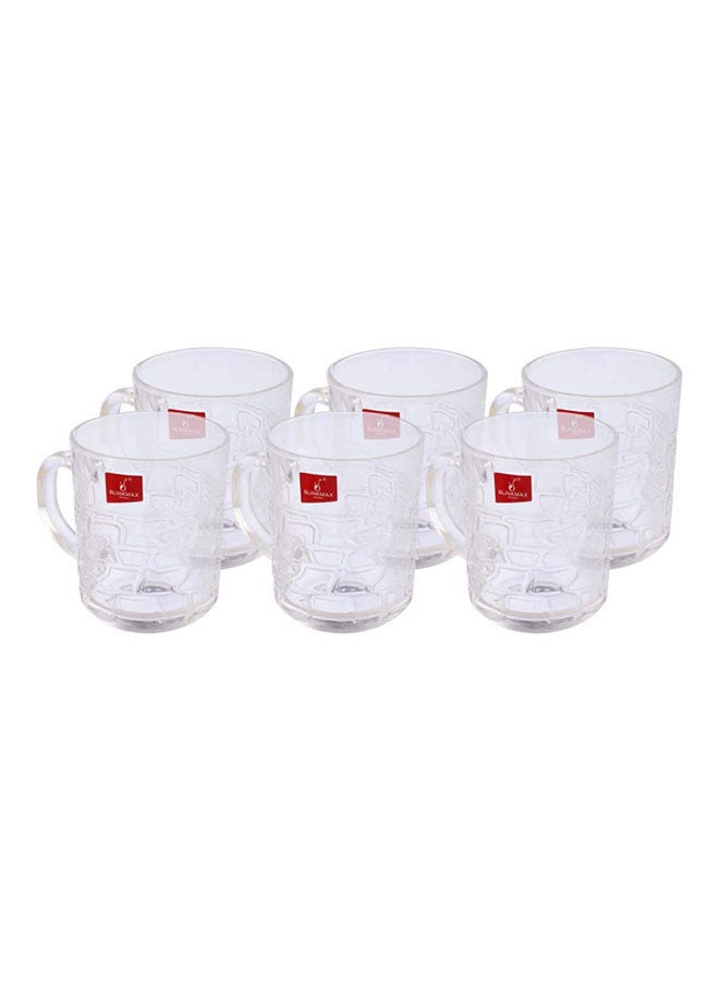 Blinkmax Glass Patterned Tea Mug Set Clear 7X8.5cm  - Image 1