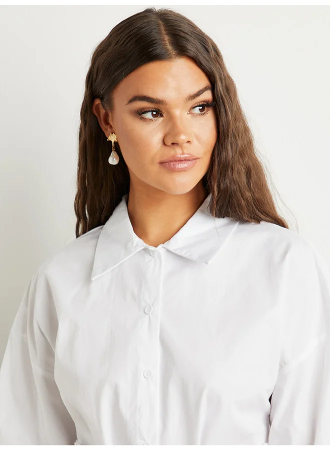 Closet By Styli Button Through Mini Dress White