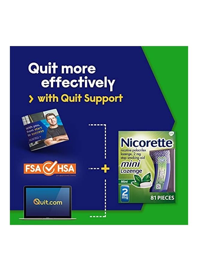 nicorette - Mini Nicotine Lozenges 2mg  Mint Flavored - 81 Count - Image 1