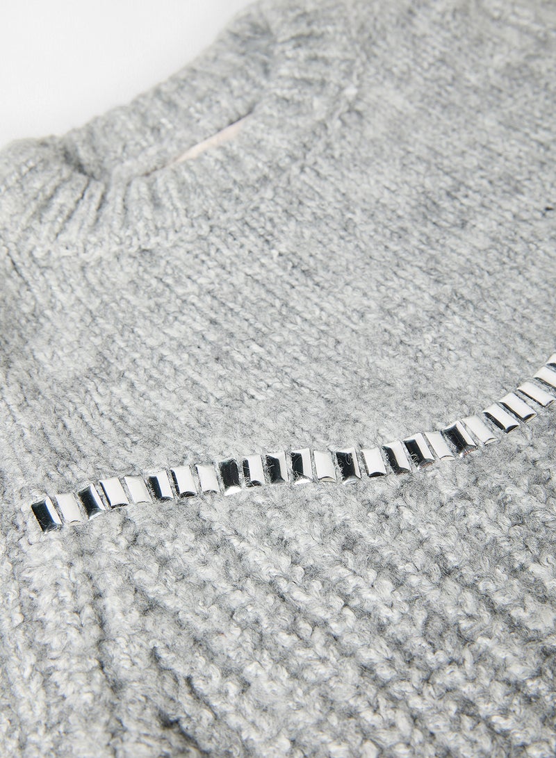 ONLY Kids/Teen Knitted Pullover Light Grey  - Image 3
