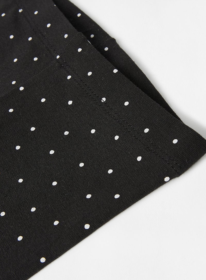 MANGO - Baby Girls Printed Cotton Leggings Black - Image 1