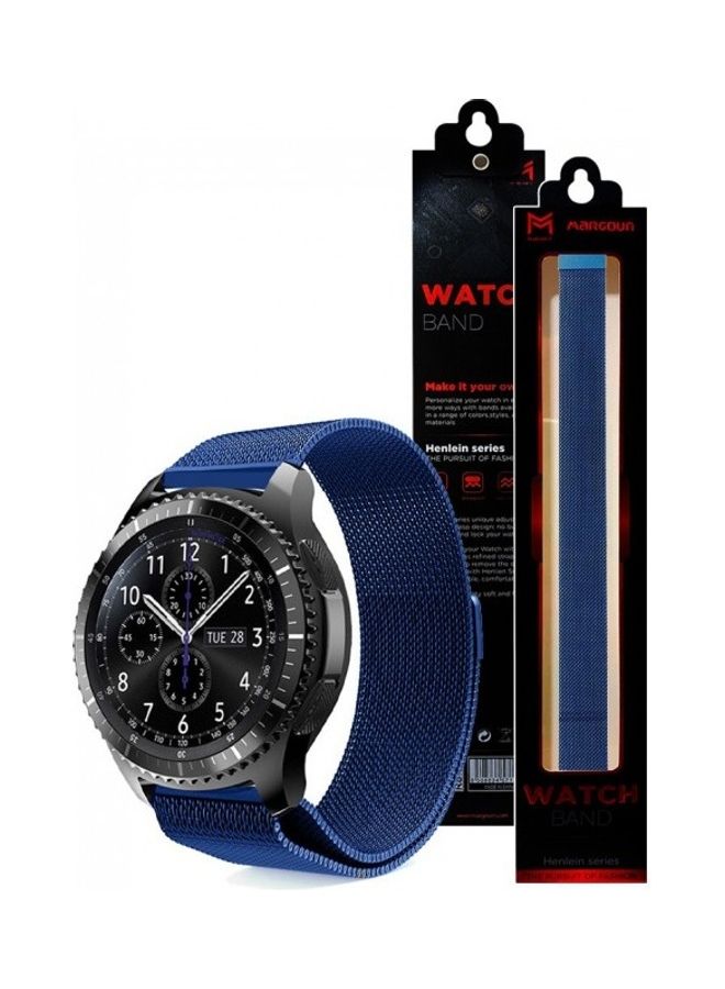MARGOUN - Replacement Band With Milanese Loop For Samsung Gear S3 Classic/Frontier - 22mm Blue - Image 1