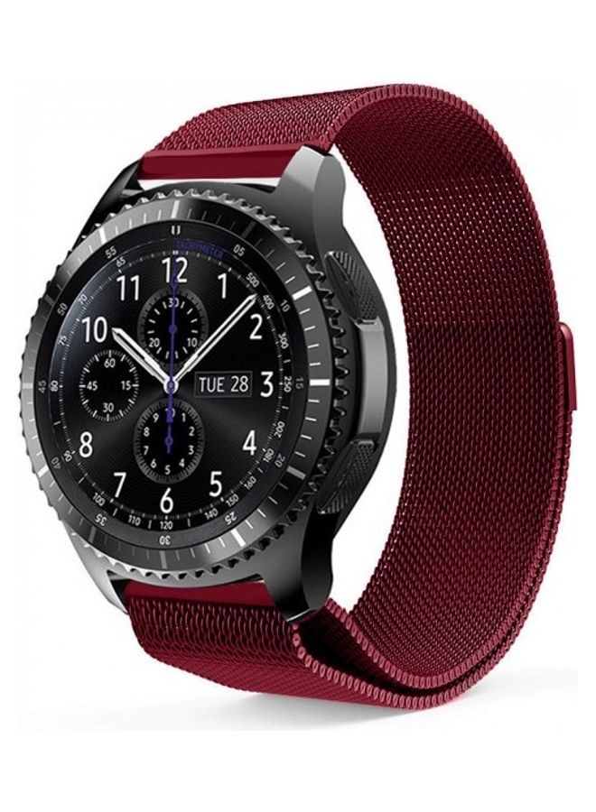MARGOUN - Replacement Band With Milanese Loop For Samsung Gear S3 Classic/Frontier - 22mm Wine Red - Image 1