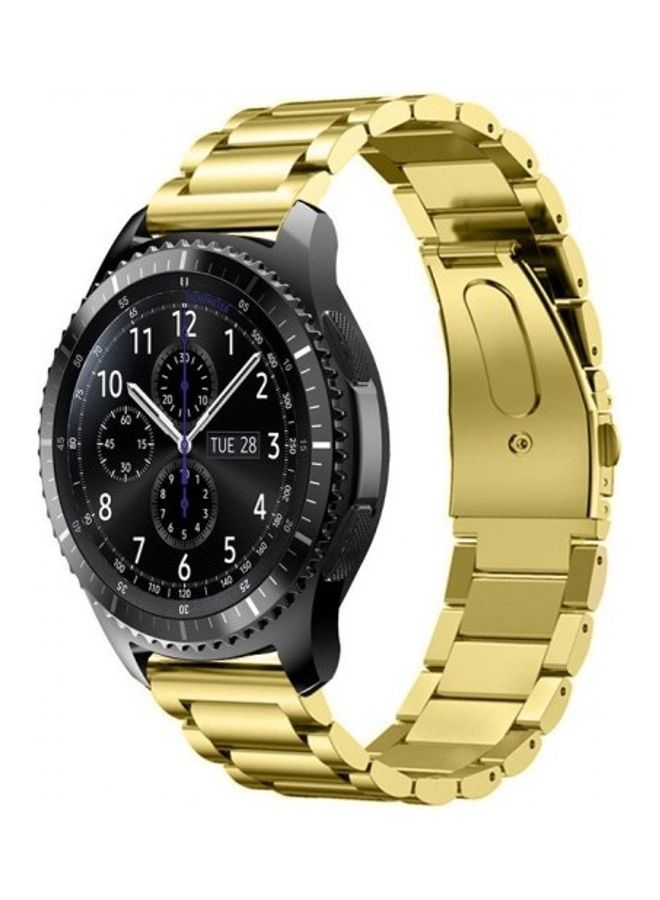 مارجون سوار من الستانلس ستيل مقاس 22 مم لساعة سامسونج جالاكسي جير S3 كلاسيك/ فرونتير ذهبي - Image 1