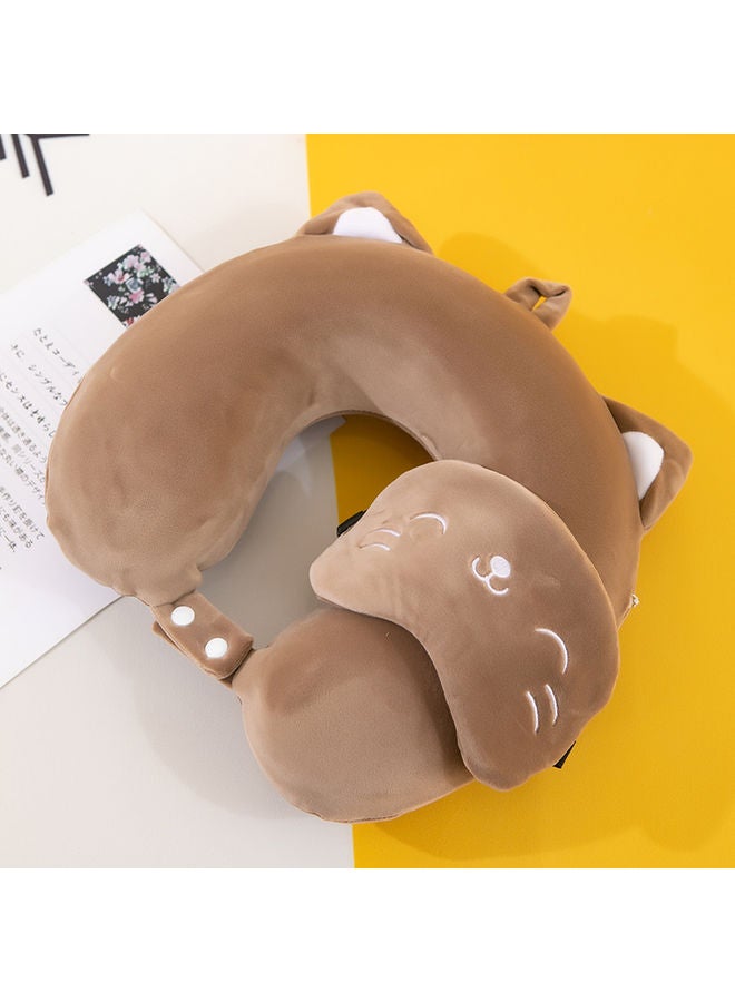 GOLDEN MILLION - U-Shaped Protective Neck Pillow Brown - Image 1