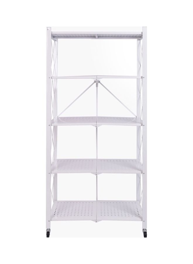 Home Box 5-Tier Rio Foldable Storage Shelf White 70x163cm  - Image 1