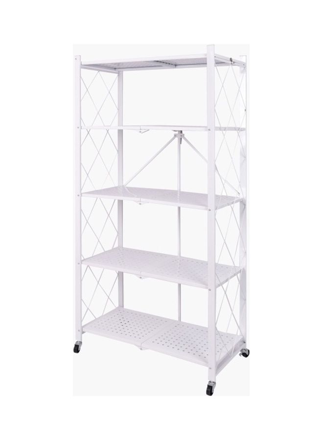Home Box 5-Tier Rio Foldable Storage Shelf White 70x163cm  - Image 2