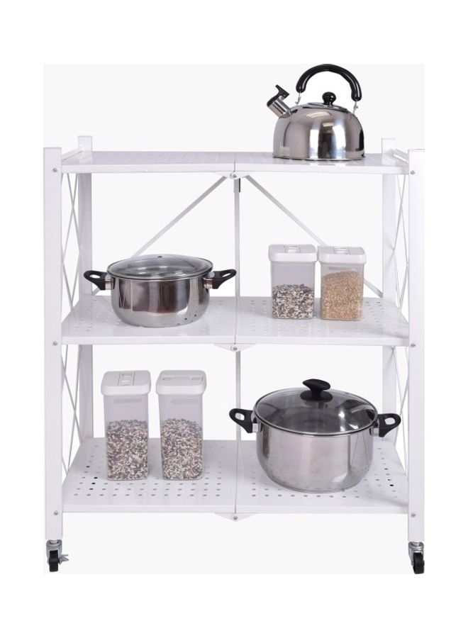 هوم بوكس رف تخزين 3 طوابق قابل للطي من ريو - 70x34x87 سم أبيض 70x87سم - Image 4