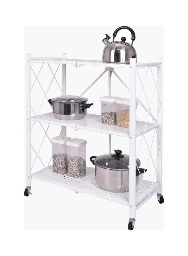 هوم بوكس رف تخزين 3 طوابق قابل للطي من ريو - 70x34x87 سم أبيض 70x87سم - Image 5