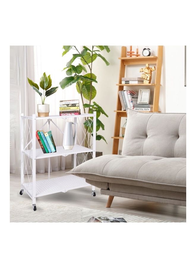 هوم بوكس رف تخزين 3 طوابق قابل للطي من ريو - 70x34x87 سم أبيض 70x87سم - Image 1