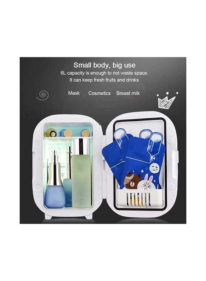 Cool Baby Mini Fridge Dual Use Small Refrigerator Car/Home Cooler Warmer Portable Freezer Portable Heating & Cooling Makeup Fridge 6.0 L CZBX06MAA White  - Image 4