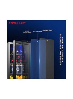 Cool Baby Household Wine Cooler Wine Cabinet Refrigerator Beverage Cooler Four-layer Mini Refrigerator Small Wine Cellar, Silent Compressor, Temperature Control 95 L 0.48 kW CZBX20MAA Black  - Image 4