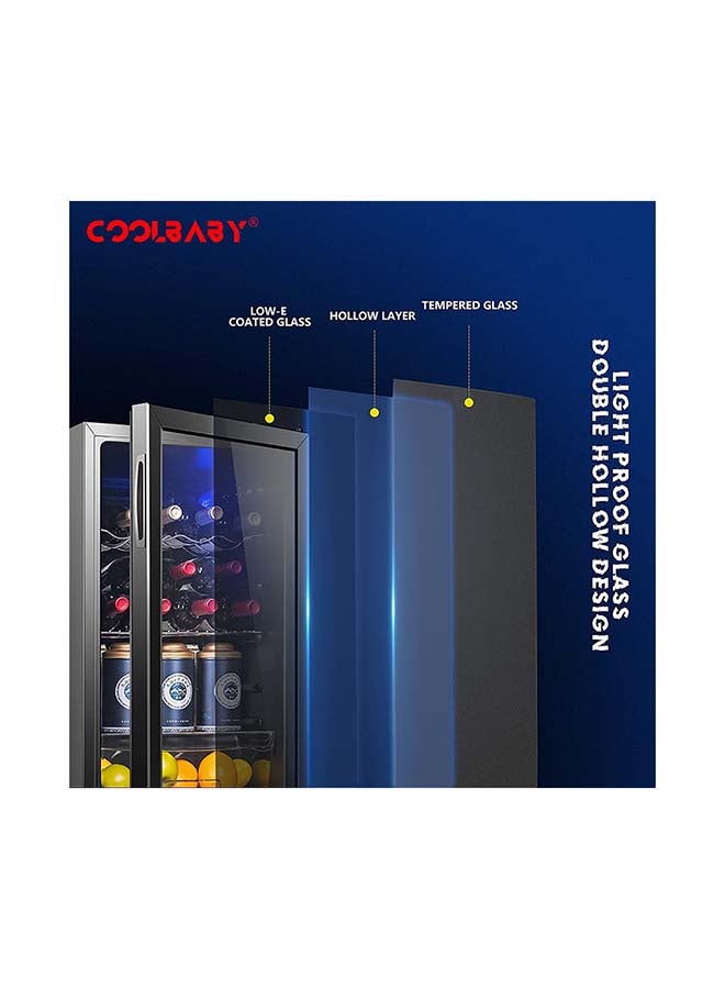 Cool Baby - Household Wine Cooler Wine Cabinet Refrigerator Beverage Cooler Four-layer Mini Refrigerator Small Wine Cellar, Silent Compressor, Temperature Control 95 L 0.48 kW CZBX20MAA Black - Image 1