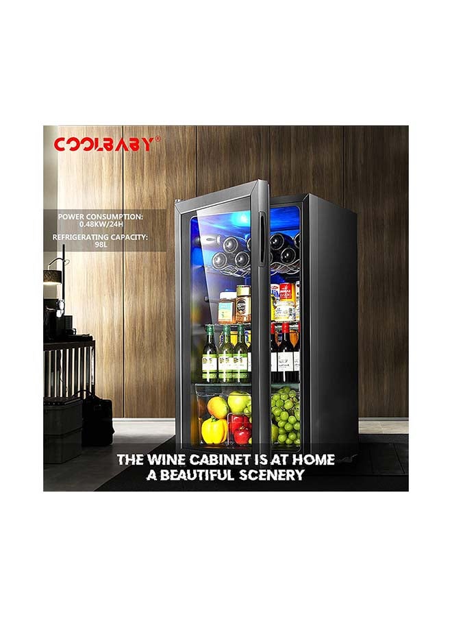 Cool Baby - Household Wine Cooler Wine Cabinet Refrigerator Beverage Cooler Four-layer Mini Refrigerator Small Wine Cellar, Silent Compressor, Temperature Control 95 L 0.48 kW CZBX20MAA Black - Image 1