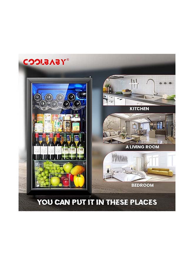 Cool Baby - Household Wine Cooler Wine Cabinet Refrigerator Beverage Cooler Four-layer Mini Refrigerator Small Wine Cellar, Silent Compressor, Temperature Control 95 L 0.48 kW CZBX20MAA Black - Image 1
