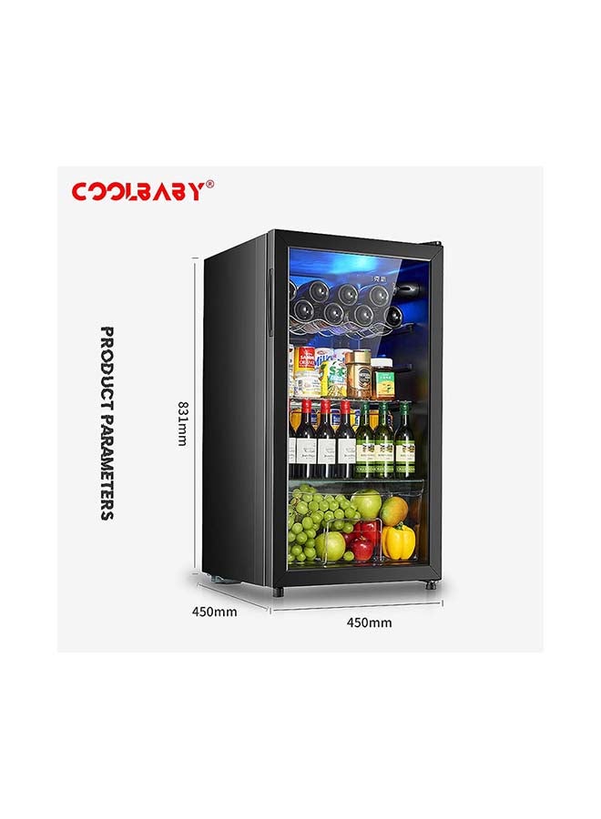 Cool Baby - Household Wine Cooler Wine Cabinet Refrigerator Beverage Cooler Four-layer Mini Refrigerator Small Wine Cellar, Silent Compressor, Temperature Control 95 L 0.48 kW CZBX20MAA Black - Image 1