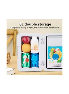 Cool Baby Mini Fridge for Skincare Refrigerator Portable Dual-Use Car Home Fridge Beverage Refrigerators Freezer Cooler Warmer Keep Fresh for Car Home Pink 8.0 L CZBX13PkMAA White/Pink  - Image 3