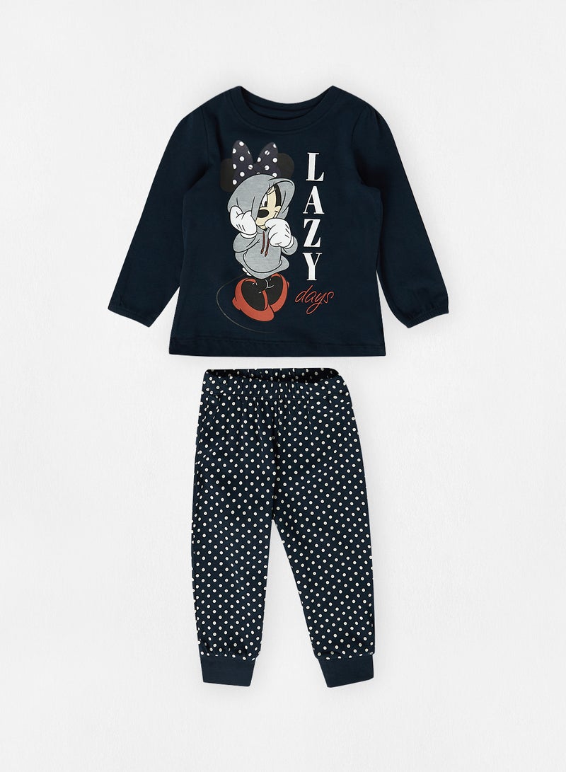 نيم ات طقم بيجاما بطبعة ميني ماوس للرضع/الأطفال كحلي - Image 1