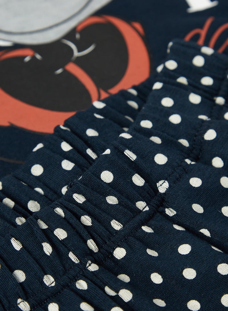 نيم ات طقم بيجاما بطبعة ميني ماوس للرضع/الأطفال كحلي - Image 4