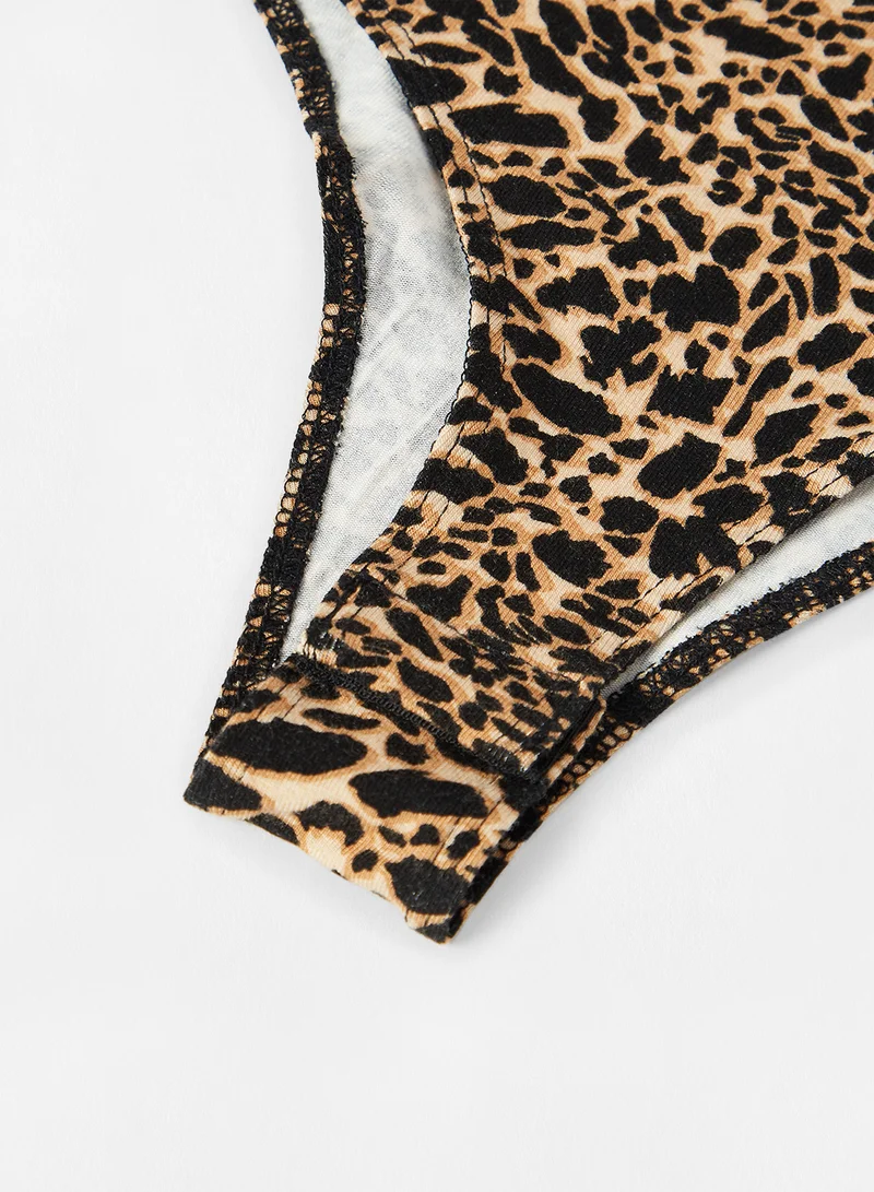 ONLY Kids/Teen Animal Print Bodysuit Brown