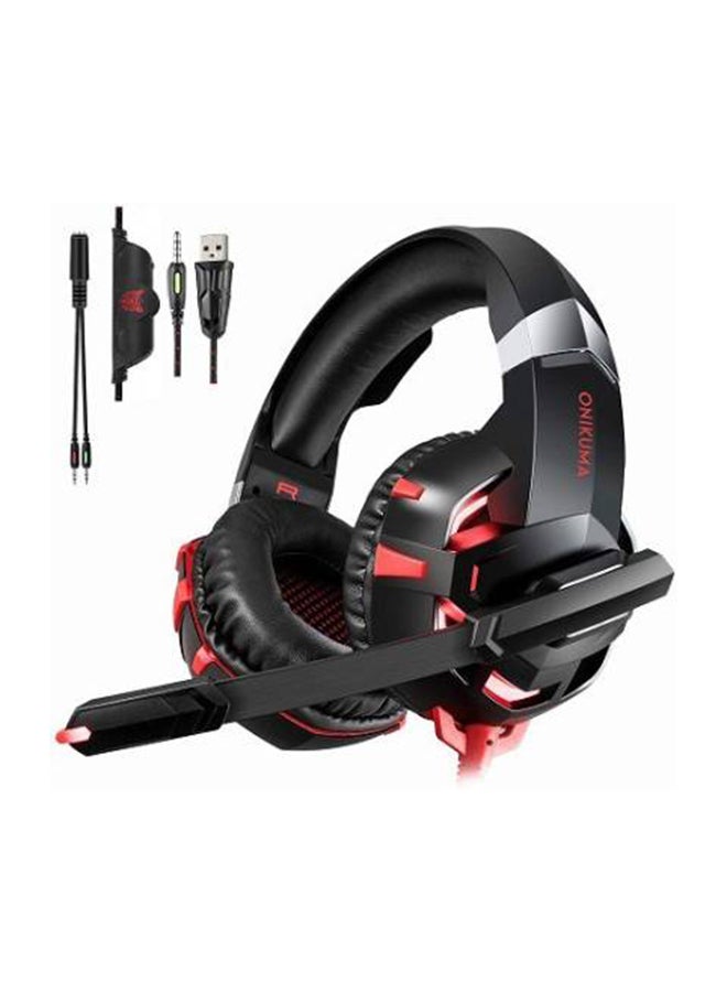 أونيكوما سماعة رأس سلكية للألعاب USB مزودة بإضاءة LED وميكروفون - Image 1